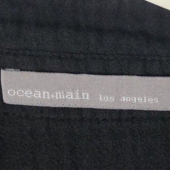 Ocean + Main Mandarin-Collar Gauze Caftan L/XL Black Side Pockets 100% Cotton - Picture 10 of 12